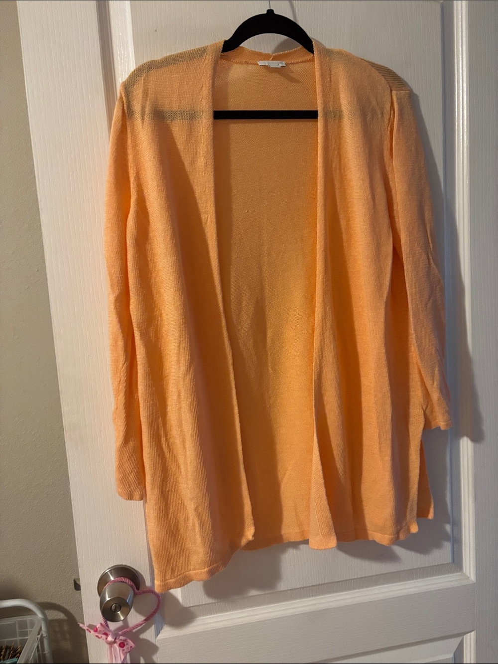 J. Jill Peach Open-Front Lightweight Cardigan